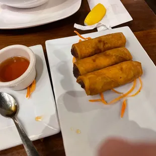 Pork and shrimp egg rolls