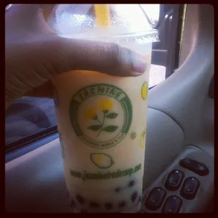 The mango bubble tea is delicious