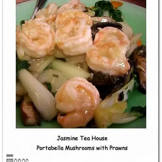 S. Portabella Mushrooms with Prawns