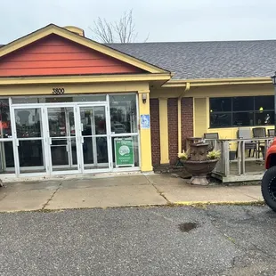 the front of the restaurant