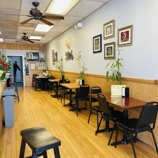 the dining area of the restaurant