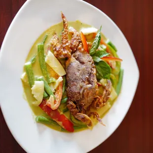 Soft shell crab green curry. special dish!!
