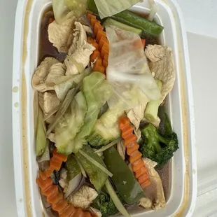 Ginger chicken with extra chicken (supposedly)