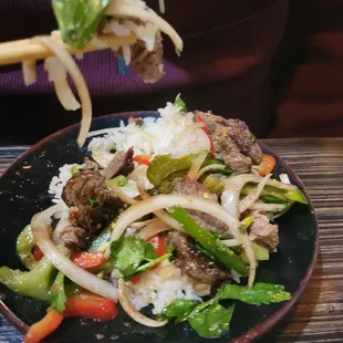 Just my plate, taken from the bigger plate of steak salad. Sorry.