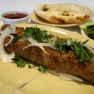 Chicken Reshmi Kebab and Naan