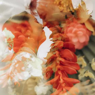 Double exposure shot with my bouquet.