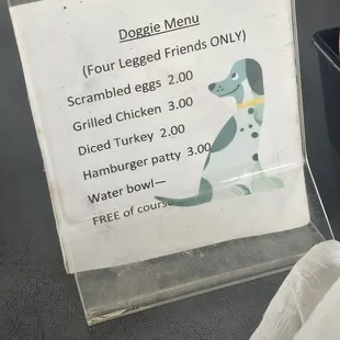 Doggy menu
