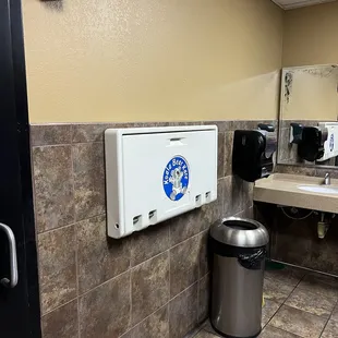 Changing table in the women&apos;s restroom