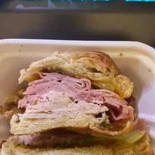 Looks like sliced ham on there to me.