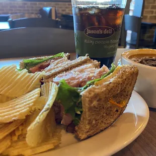 Manager&apos;s Special - Half Deli Club, chips, and Fire Roasted Tomato soup