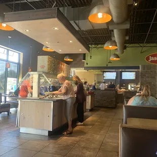 Seating inside with salad bar