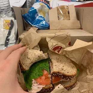 a sandwich in a box