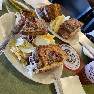 Our two Rueben's today.  So good (once we got them).