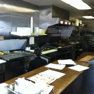 The viewable grill where you can see them make the food. Microwave (not shown) is on the other side.