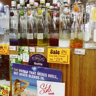 a variety of bottles