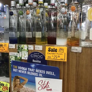 a variety of bottles