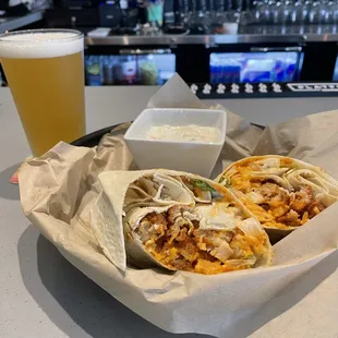 a burrito and a beer