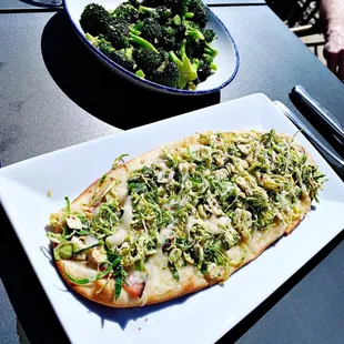 Charred broccoli and French21 flatbread