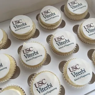 Custom Logo Cupcakes | Corporate Dessert Catering | Long Beach Bakery