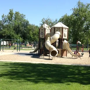 Play structures over sand