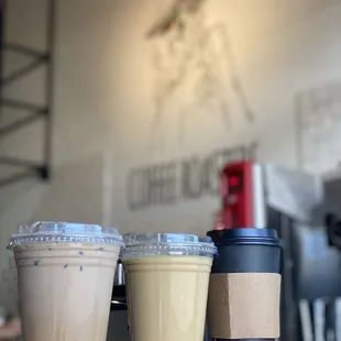 Mexican Mocha, Caramel Black Salt Latte, &amp; Lavender Latte