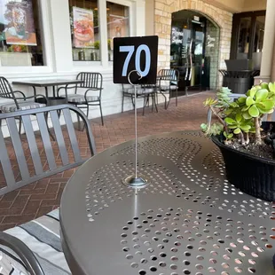 Nice outdoors across million dollar bay front homesfresh breeze, great service and sandwiches - breakfast European croissant is  !