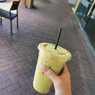 Iced Green Tea Latte