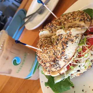 Hummus Veggie Bagel