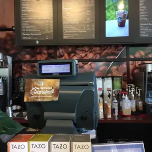 menus and coffee machines
