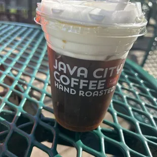 Iced vanilla foam cold brew