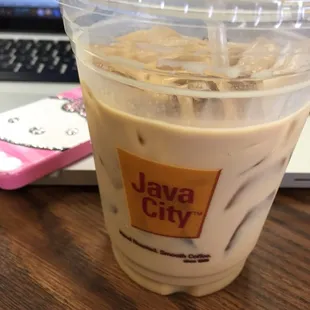 Three shots of expresso. Three pumps vanilla. Must need for a long school day.