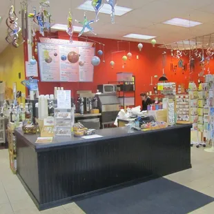 the interior of a coffee shop