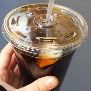 iced coffee 16oz. quite strong.
