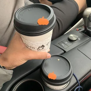 Super cute seasonal stickers on the lids.