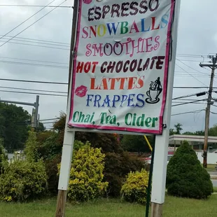 More than just java - tea, chai, cider, snowballs, hot chocolate and more.