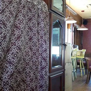 Large home entertainment center stored in the restaurant