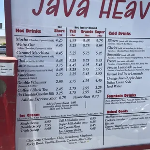 menu....