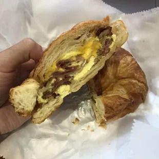 Bacon Egg and Cheddar Croissant