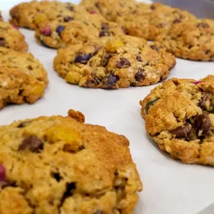 a tray of cookies on a table