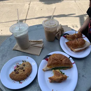 Morning croissant with turkey