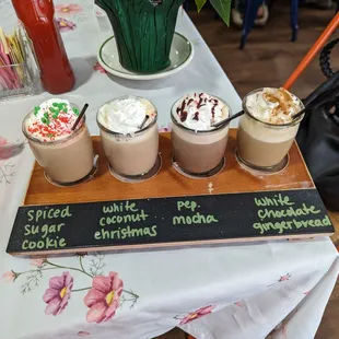 Coffee Flight!! I'd come here just for this &amp; their Jacks = Powdered Sugar Beignets:)