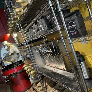 a coffee machine in a coffee shop