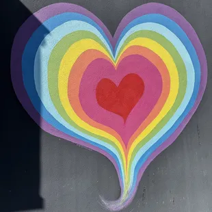 cute heart painting outside