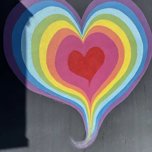 cute heart painting outside