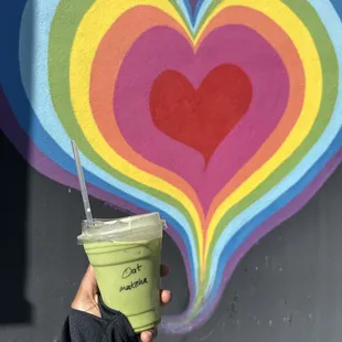 matcha latte with oatmilk