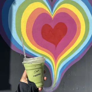 matcha latte with oatmilk