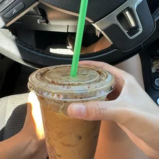 French twist half sweet almond milk extra ice