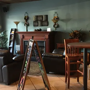 Casual and comfy seating for hot drinks and cool conversations.