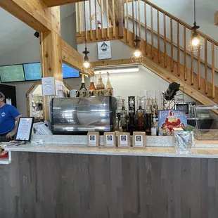 the counter and stairs