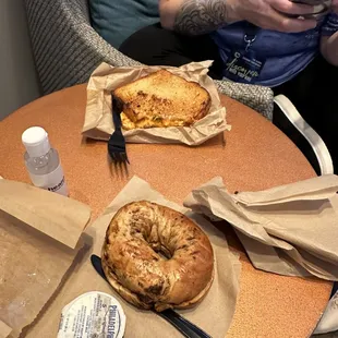 Bagel and grilled cheese